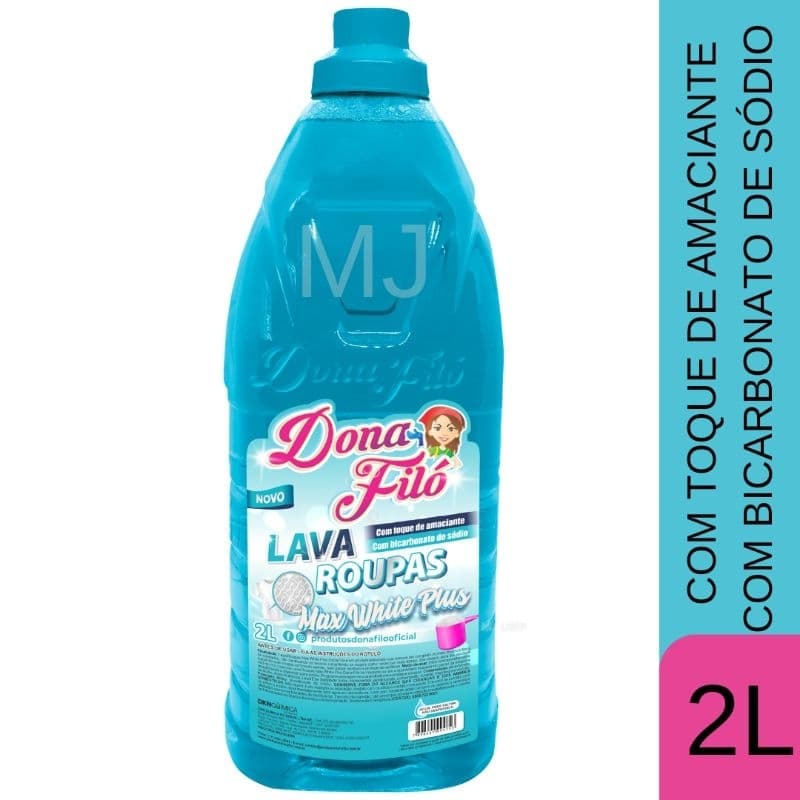 Lava Roupas sabão liquido Com Bicarbonato de Sódio e Toque de Amaciante 2L max white plus
