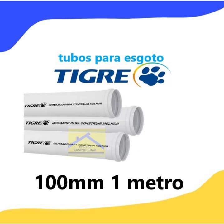 TUBO PARA REDE DE ESGOTO TIGRE 100mm 1 METRO. em estoque.