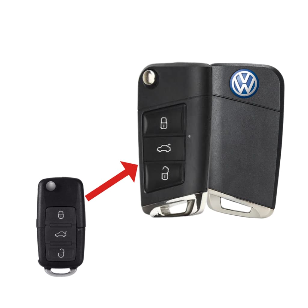 Chave Canivete Vw Golf Mk7 Adaptação Bora Polo Gol Fox 3 Botões