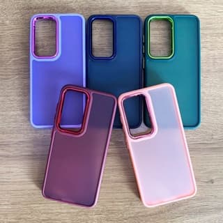 Capa Acrílico Fosca Metalizada Para Samsung Galaxy M13/M23/M34/M53/A53/A23/A25/A03/A03 CORE Capinha Detalhe Metalizado