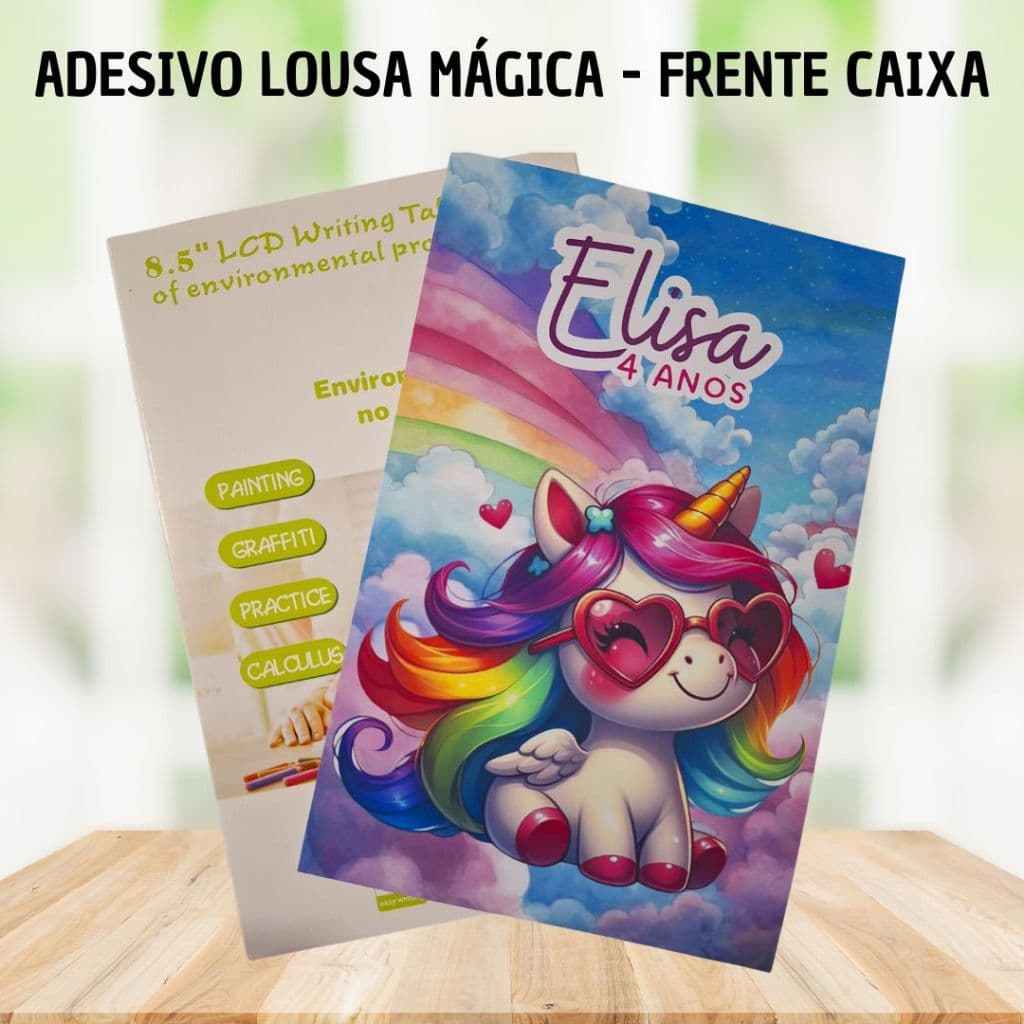 ADESIVO PERSONALIZADO PARA CAIXA DA LOUSA MÁGICA 8.5pol