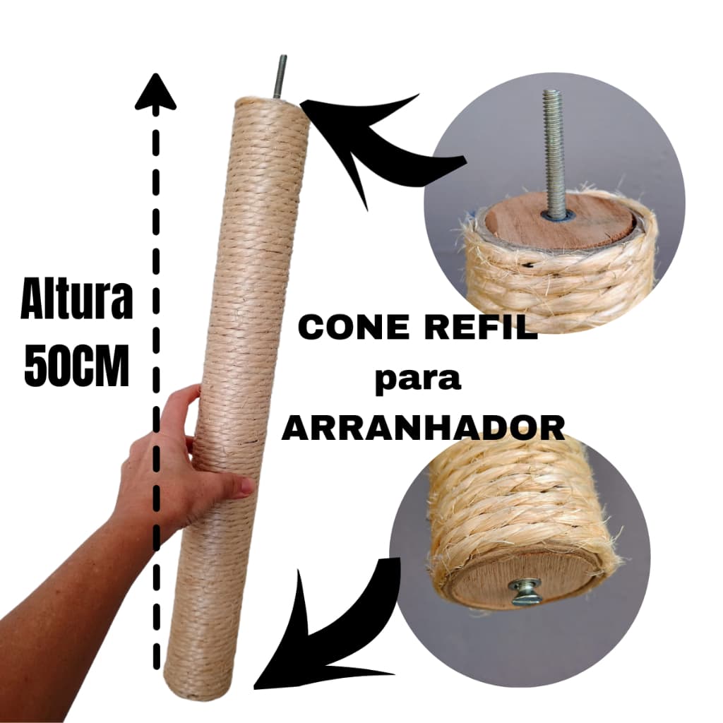 Arranhador Gato ***REPOSIÇÃO POSTE ***  8 Unidades Casinha Torre  de Gato Poste 50cm de altura