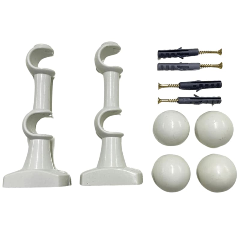 Kit de Suporte Para Cortina Varão Simples Par Com Ponteira Duplo Reforçado 19/19mm