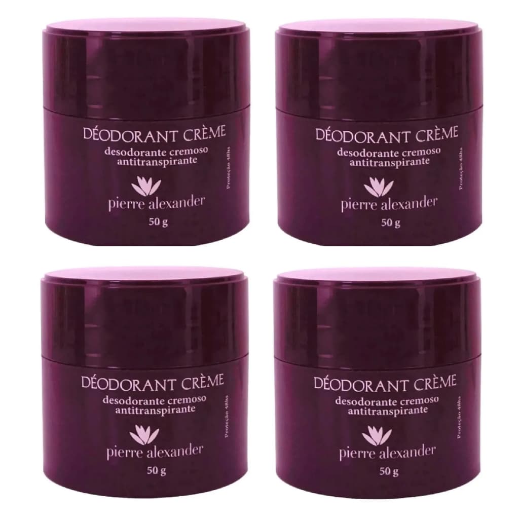 Kit 4 Desodorante Cremoso Antitranspirante Pierre Alexander Pote - 50g