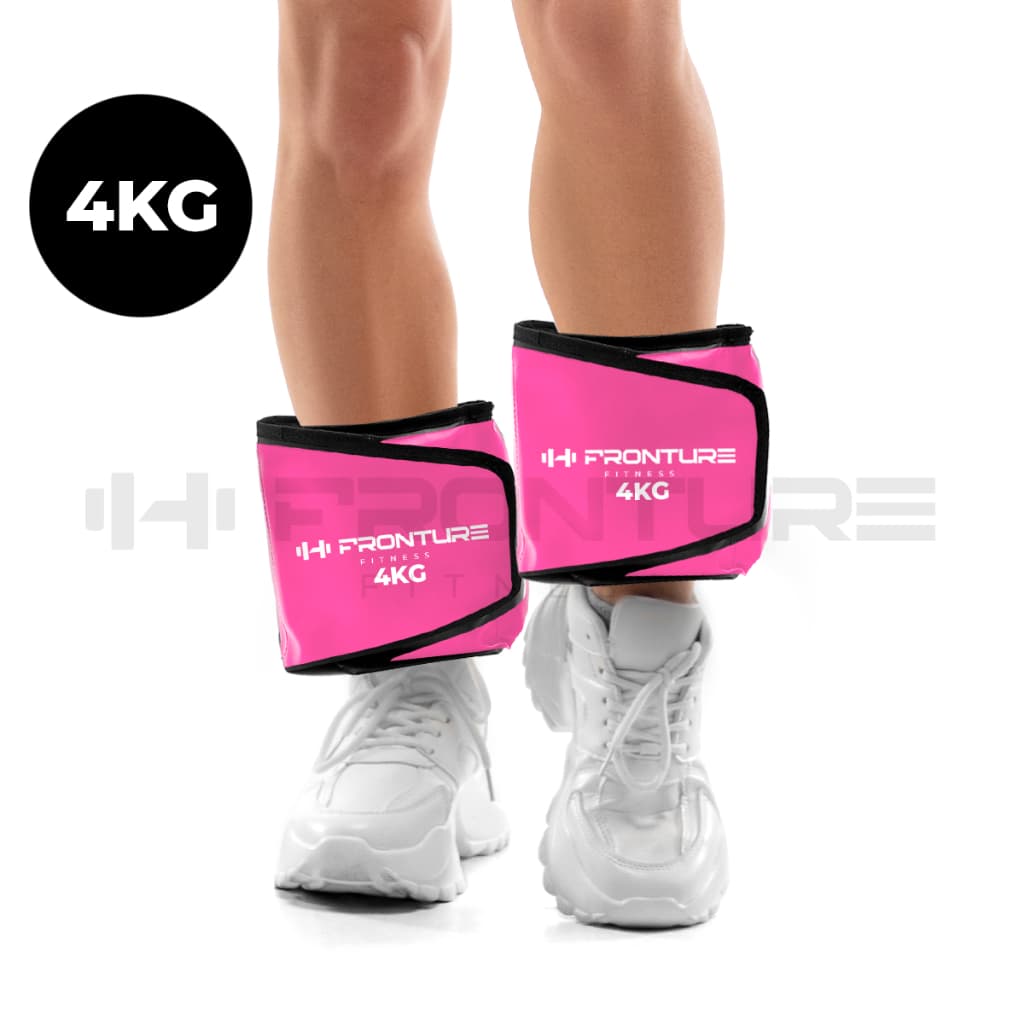 Par de Caneleira Peso 4KG ROSA Profissional Treinar pernas em Casa Academia Tornozeleira Funcional