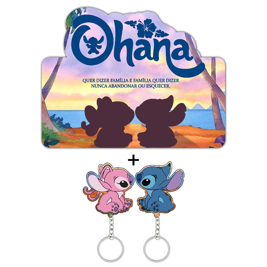 Porta Chaveiro Lilo & Stitch Colorido Ohana Decoração, Apartamento, Casal, Dia dos namorados