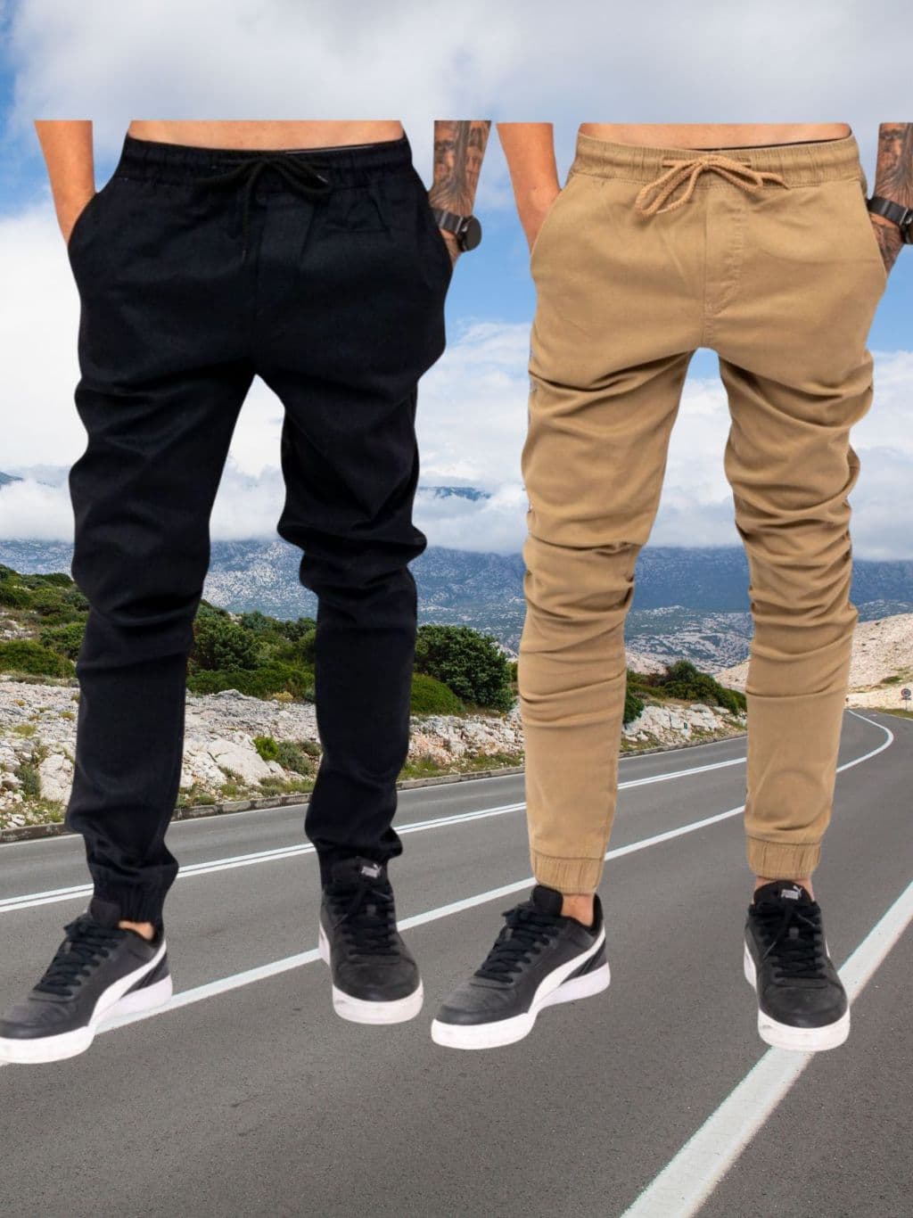 Kit 2 Calça Jogger Masculina Adulto Slim Moda Direto da Fábrica Joger Academia Com Punho novidade