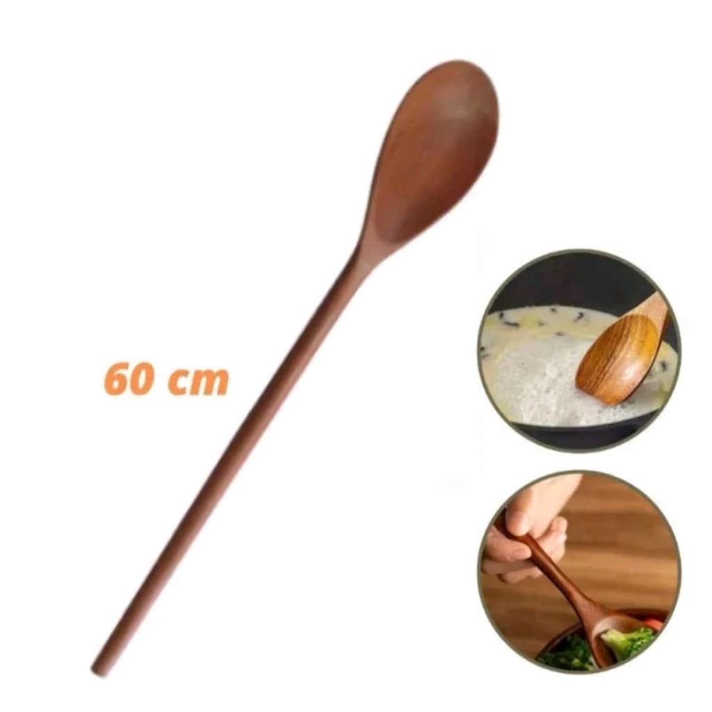 Colher De Pau Madeira Grande 60 Cm Rústica Para Doce Multiuso Artesanal 100% Natural
