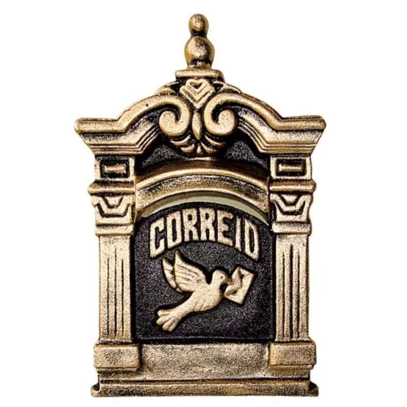 Caixa de correio grande N°12 embutir alumínio fundido colonial (2 cores)