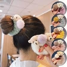 Urso de pelúcia Corda de cabelo Inverno Macio Pompom Elástico -YL
