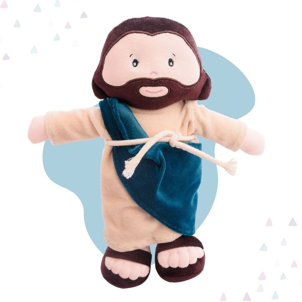 Boneco Jesus Cristo Religioso Pano Pelúcia Santo Amor Divino Presente Criança Lavável Antialérgico