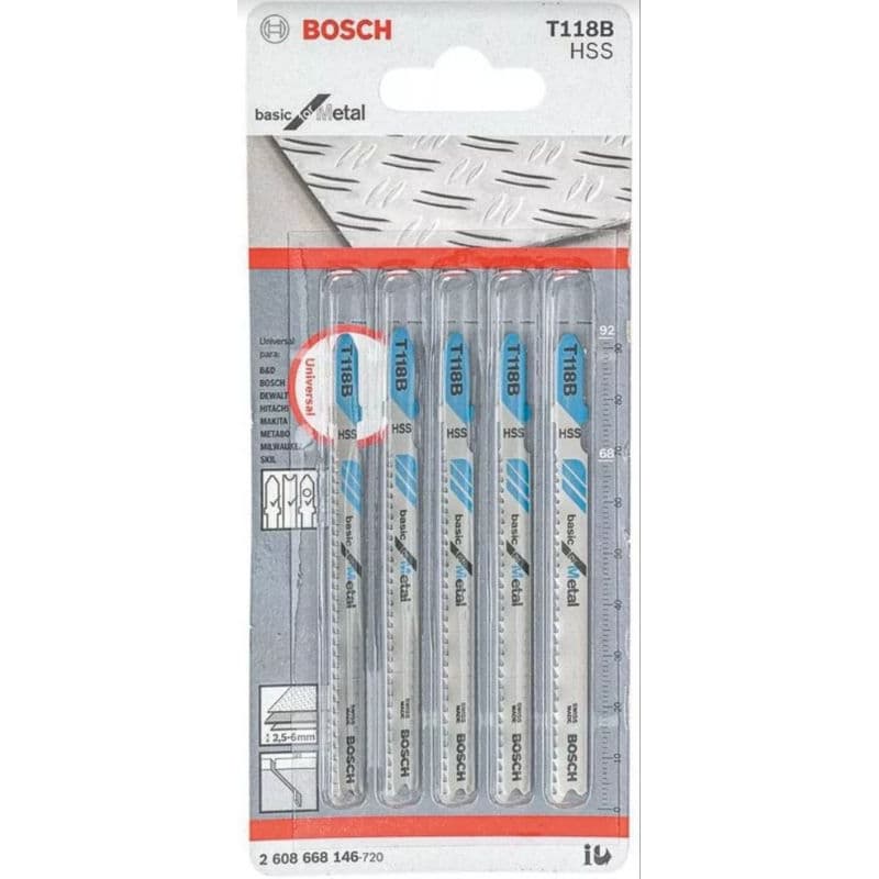 Lâmina de Serra Tico Tico Bosch T118A Metal 5 Peças e T144B Madeira 5 peças