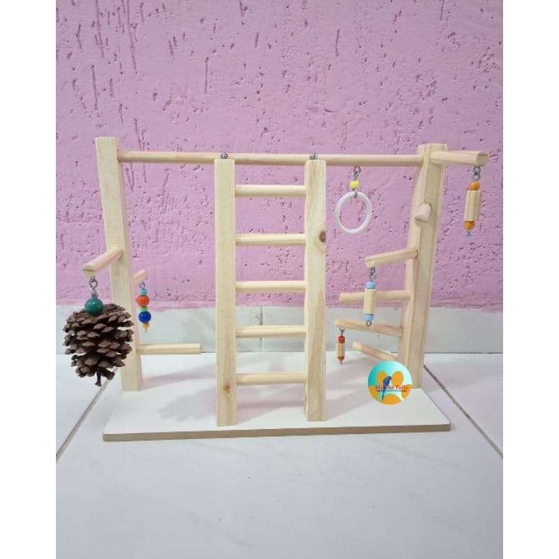 playground para calopsita - poleiro calopsita - brinquedo calopsita - parquinho para calopsita (Mod6-natural com esc)