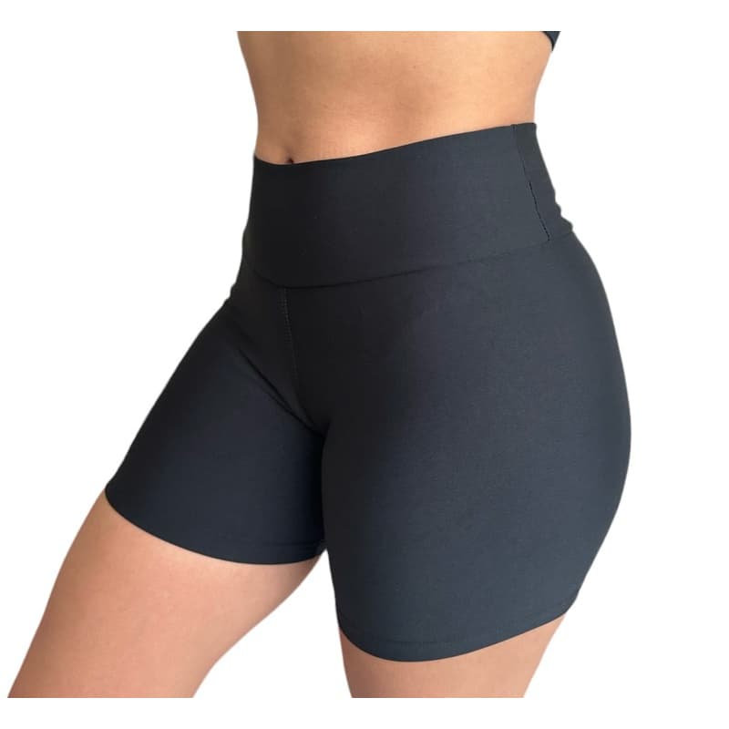 shorts de academia feminino suplex zero transparência cintura alta