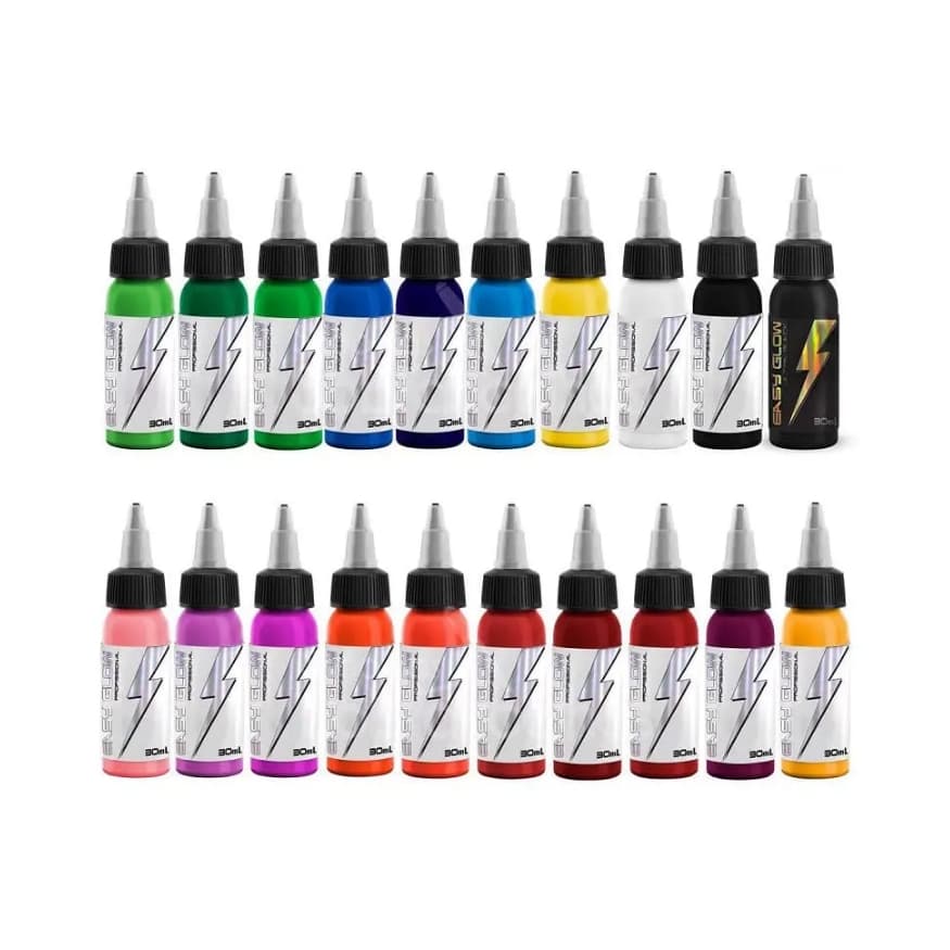 Tinta tatuagem Electric ink Easy Glow coloridas todas as cores 30ml