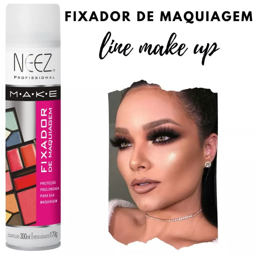 Spray Fixador De Maquiagem Profissional 300ml Neez Hidrata a Pele