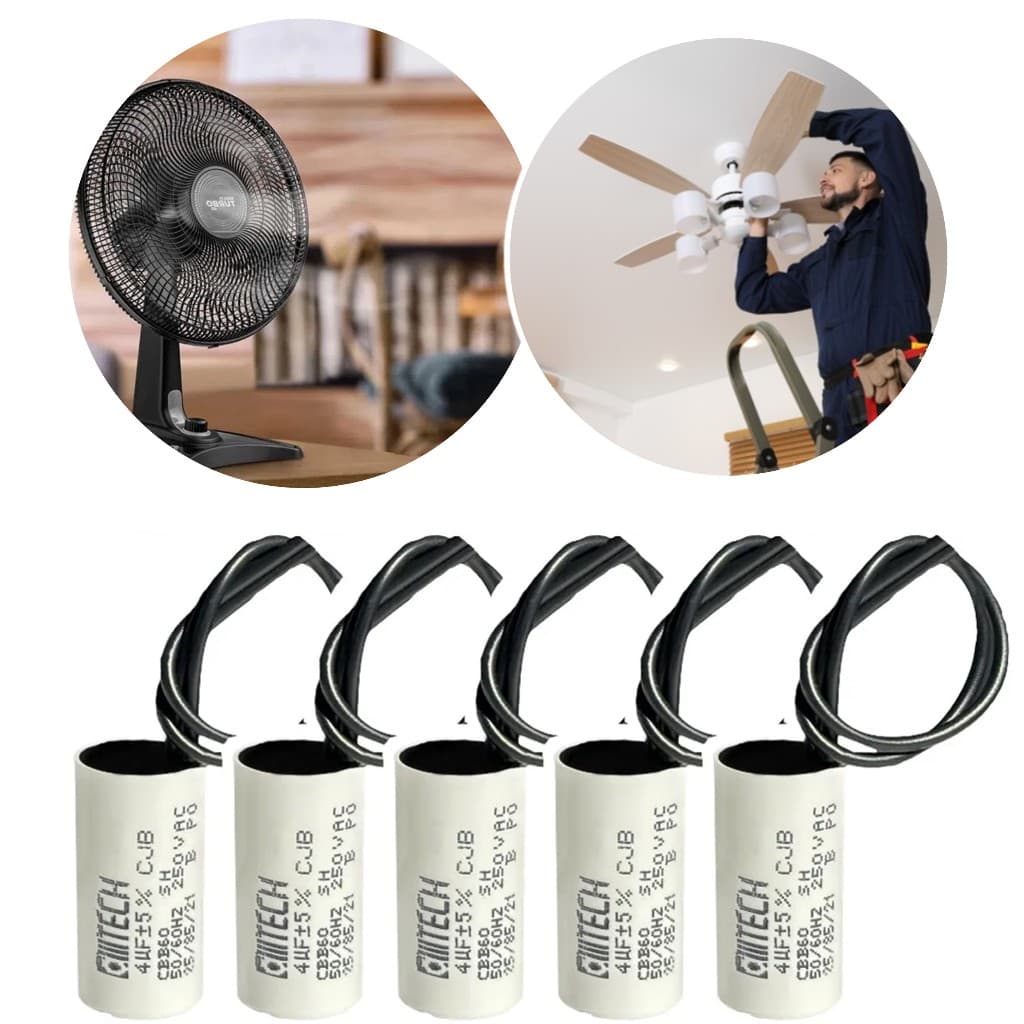 Kit Capacitor 4uf X 250vac Ventiladores E Motores 5 Un