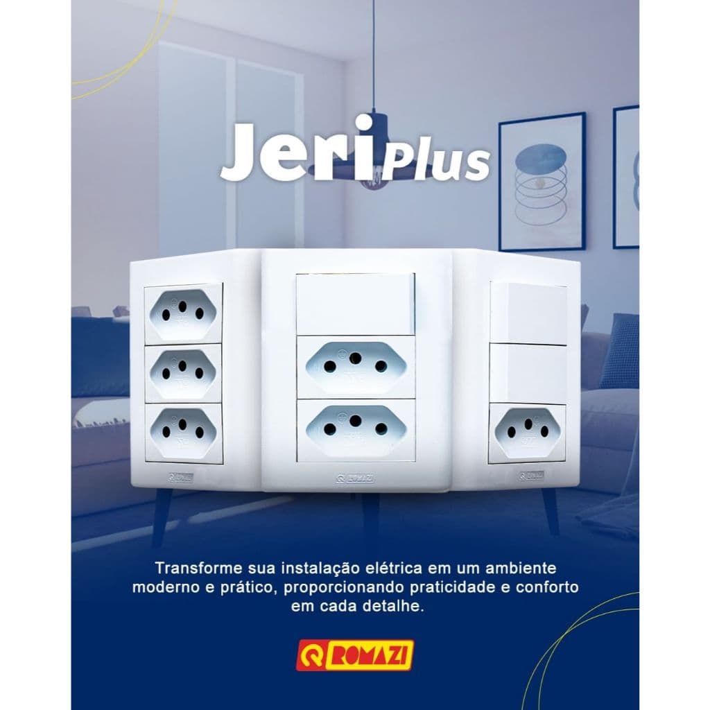 Conjunto Tomada e Interruptores Sobrepor Romazi Jeri Plus