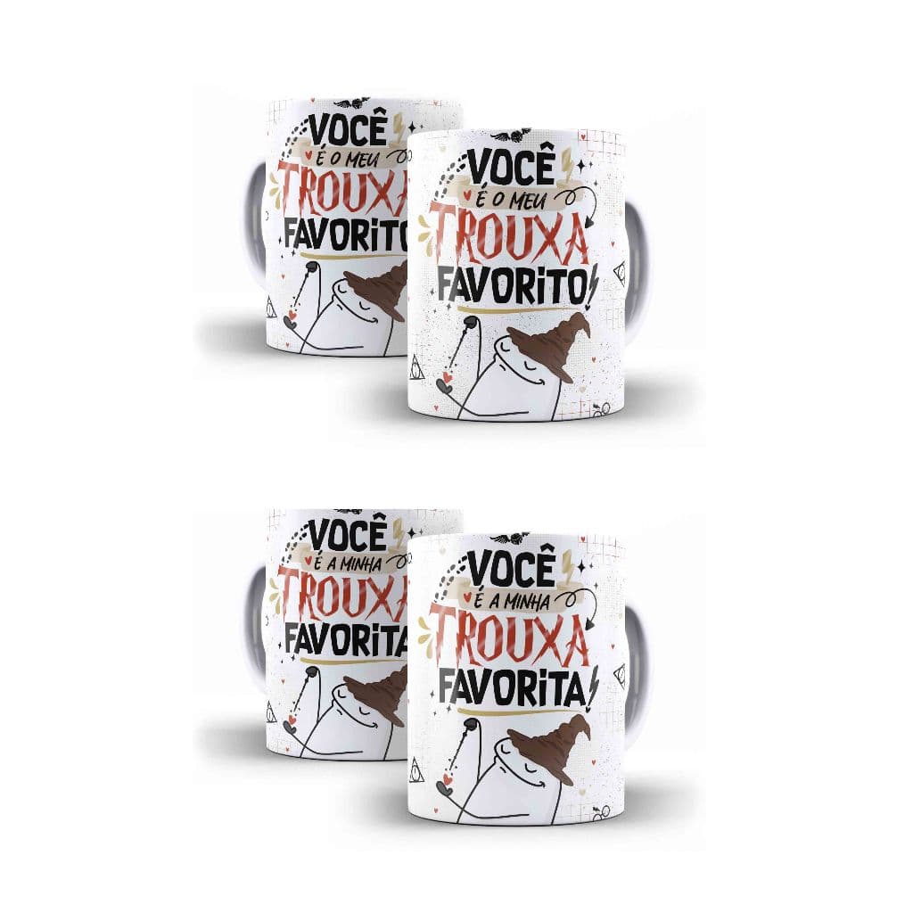 Kit 02 Canecas Porcelana Casal Você É O Meu Trouxa Favorito Você É A Minha Trouxa Favorita