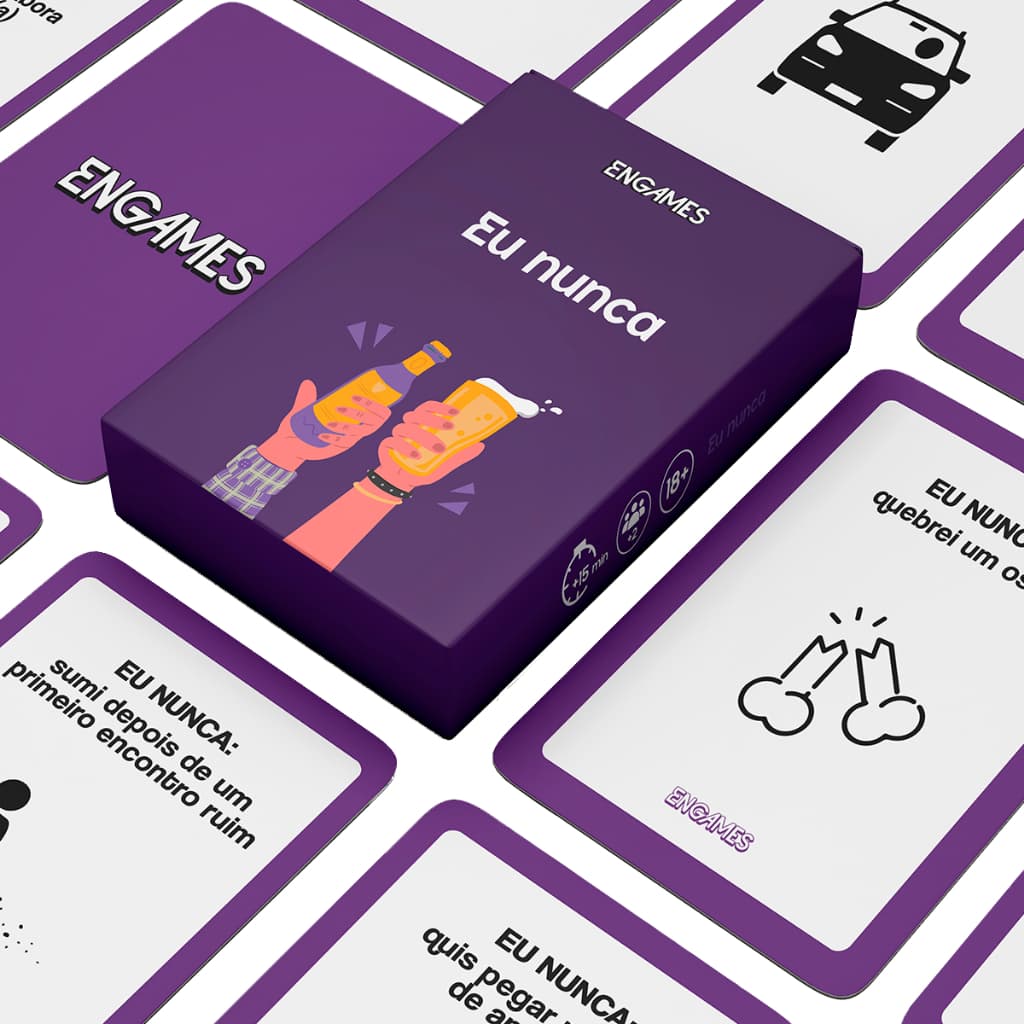 Jogo de Cartas Eu Nunca Resenha Festa Drink Game Beber baralho +18