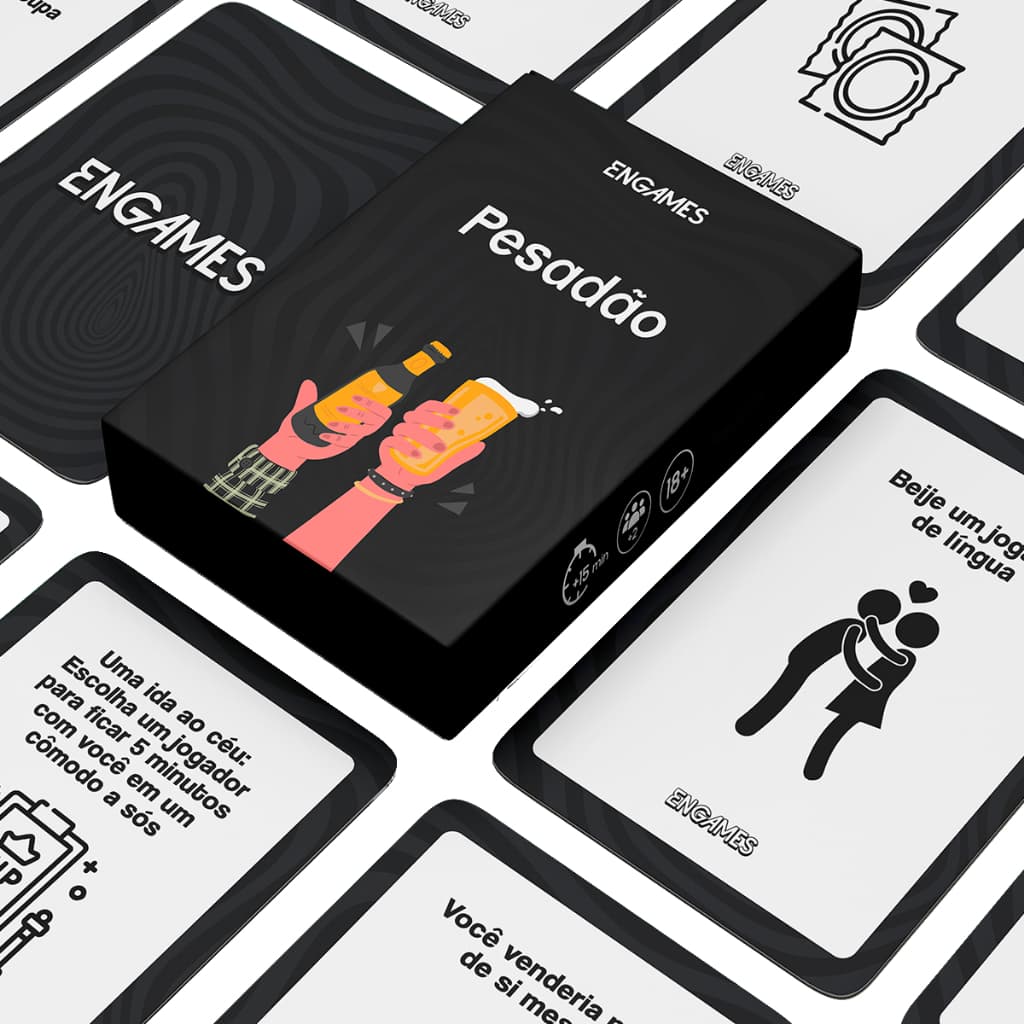 Jogo de Cartas  Pesadão para Adultos com 55 Cartas Resenha Festa Drink Game diversão galera +18
