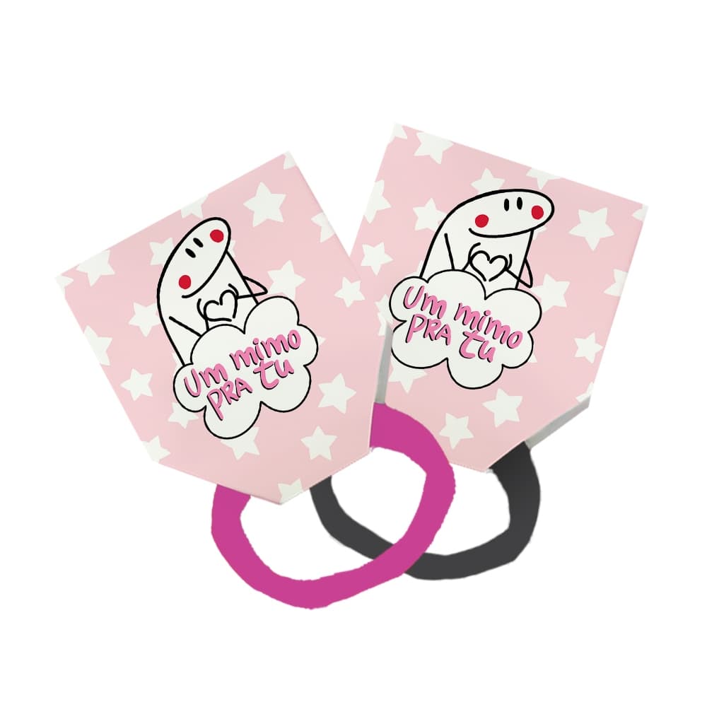 40 Xuxinha Rabicó Com Tag Lembrancinhas Um Mimo Pra Tu Meme Flork Bento Fundo Rosa Estrelas Brancas