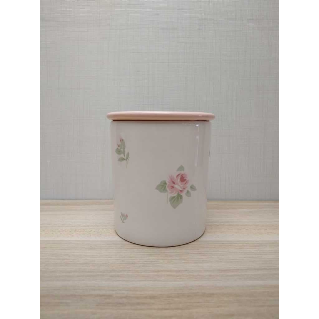 Manteigueira Francesa Cerâmica Floral Rosa Capacidade 200 Gramas