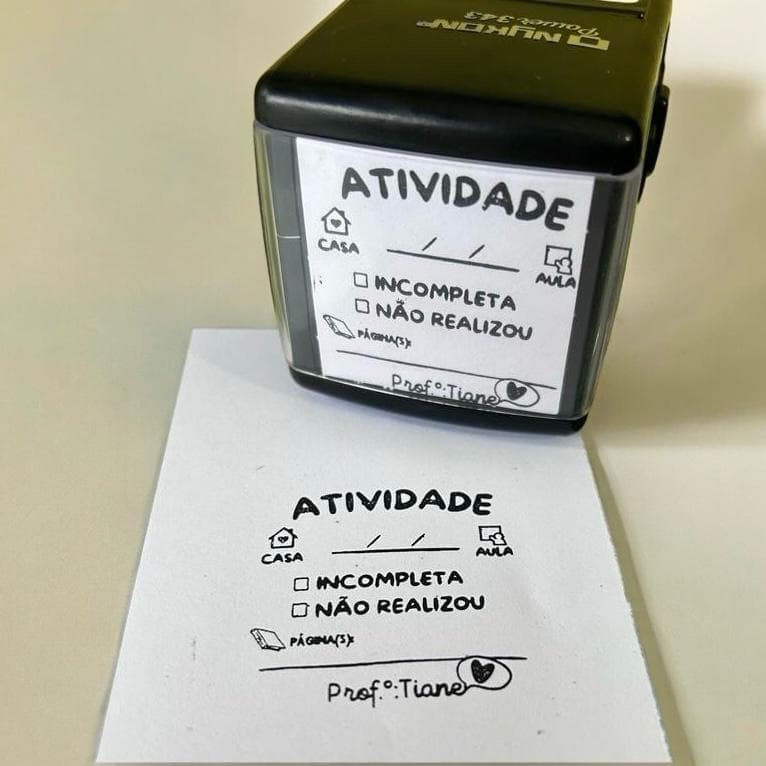 Carimbo personalizado (Rotina, creche, anotações) | Nykon 343 43x43mm