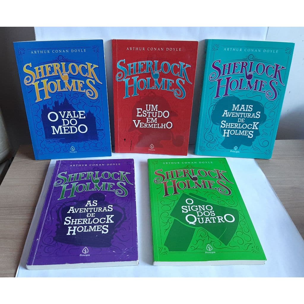 Livros Sherlock Holmes Kit c/5 - Principis - Arthur Conan Doyle