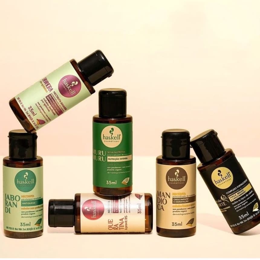 Potencializadores Haskell-35ml/Vitaminas Capilares/Nectavita/Cavalo Forte-Murumuru-Queratina-Mandioca-BananeiraJaborandi