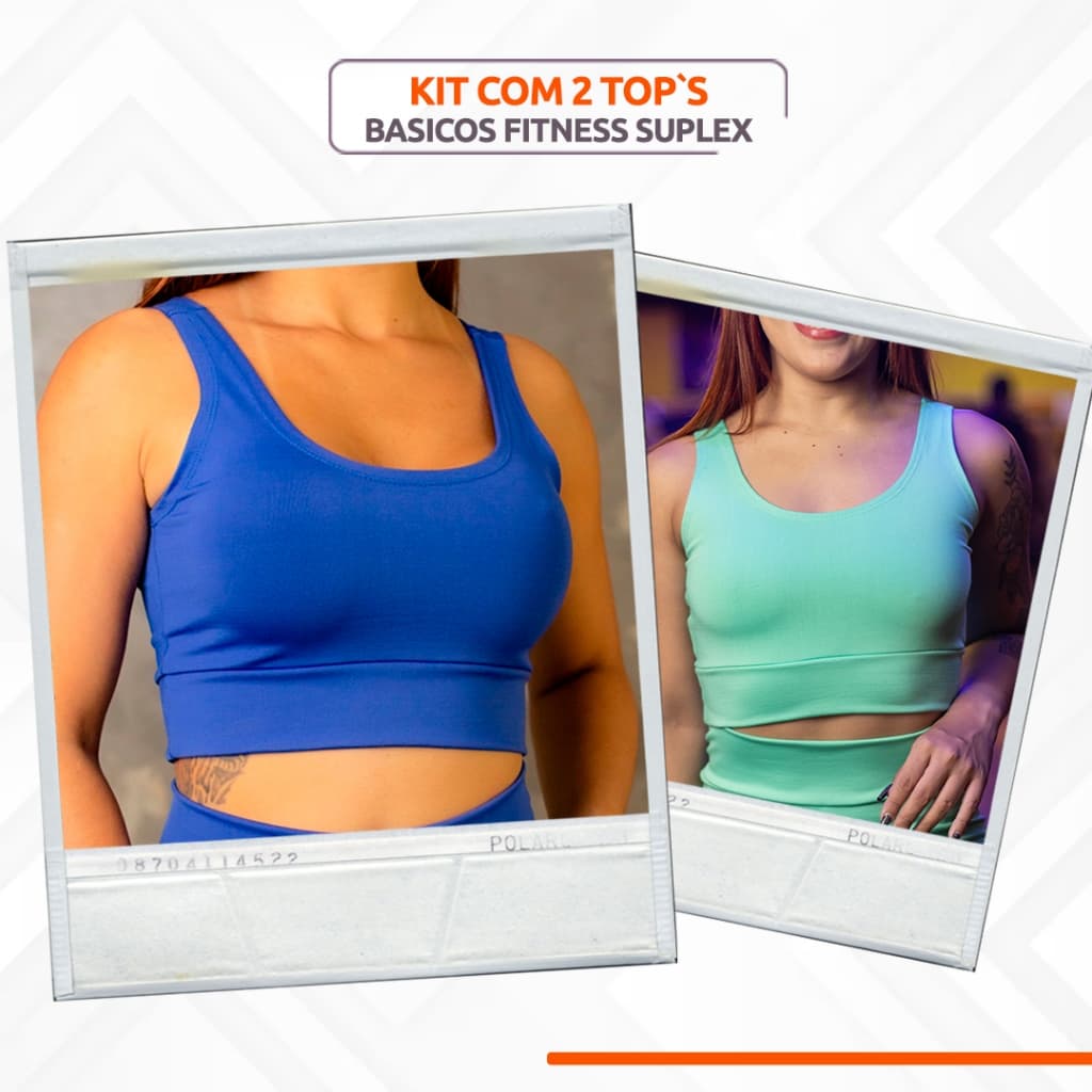 Kit 2 Top Fitness Esportivo Sem Bojo Suplex Academia Musculação