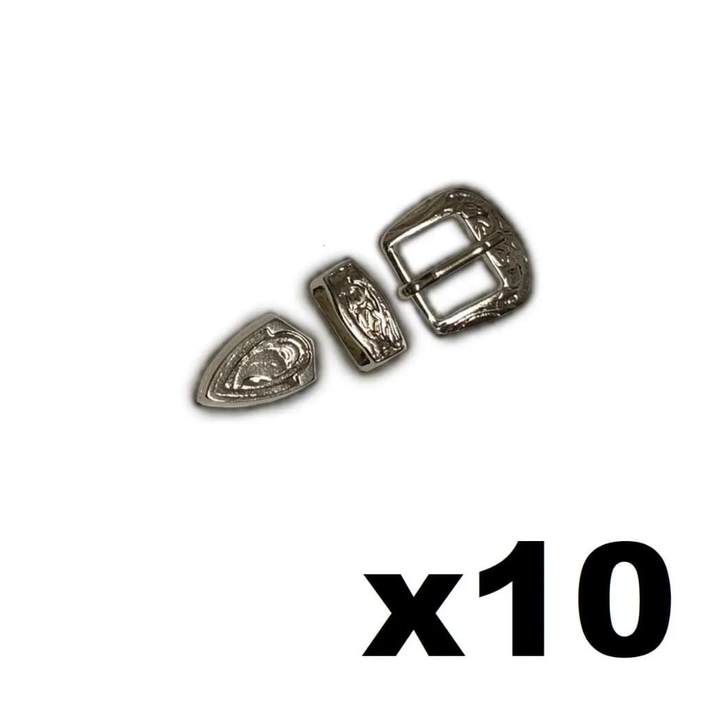 Kit 10 Fivela + Passador e Ponteira para Bandinha de Chapéu