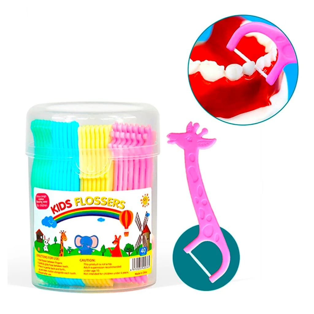 Fio Dental Plackers Infantil Com Cabo De Animais - Importado