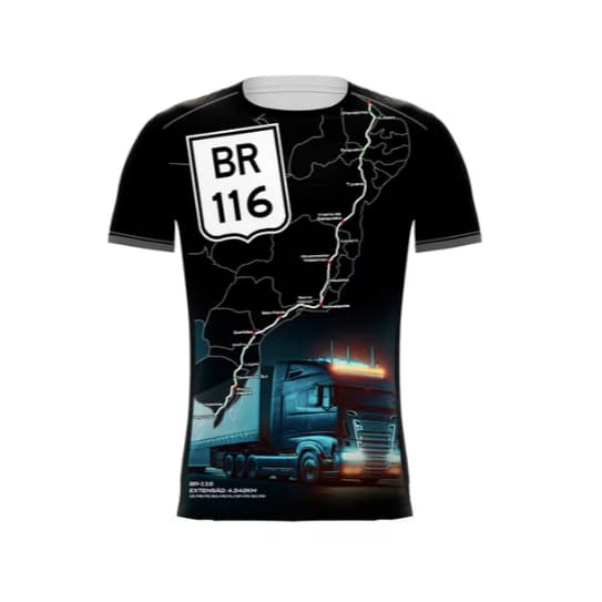 Camiseta Caminhão Caminhoneiro Rodovia Br 116 Dry Fit