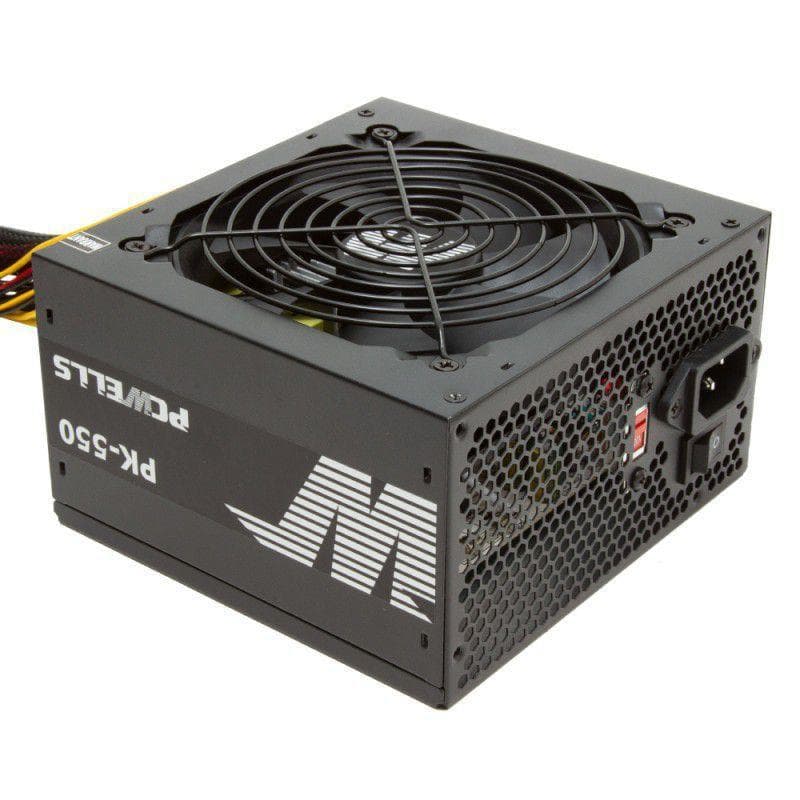 Fonte Atx 500w Real Gamer Pcwells Pk-550 24p. Bivolt C/ Cabo Cor Preto 110V/220V