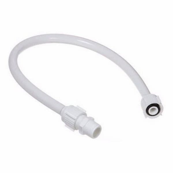 Engate Rabicho Mangueira Flexível Plástica Branca 1/2 Para Água Fria Banheiro E Cozinha Com Fita Veda Rosca