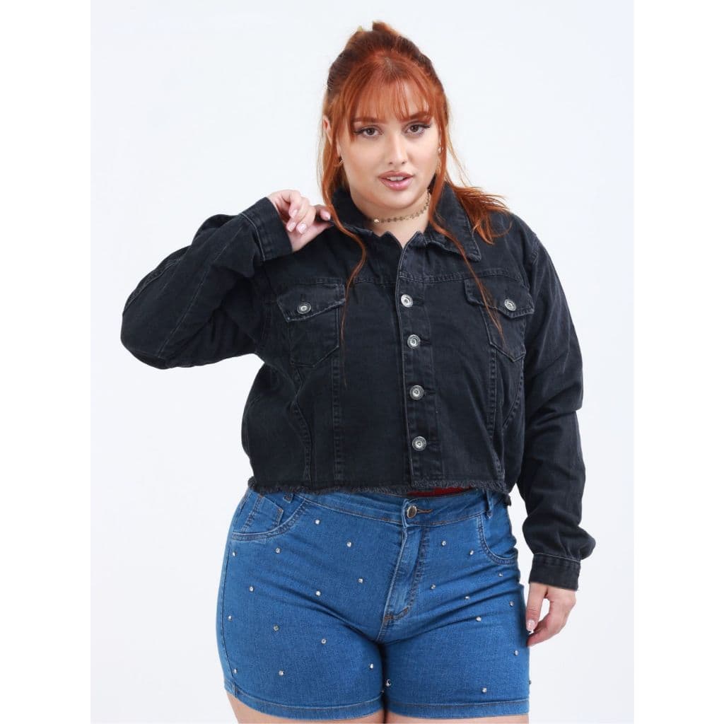Jaqueta Jeans Feminina Plus