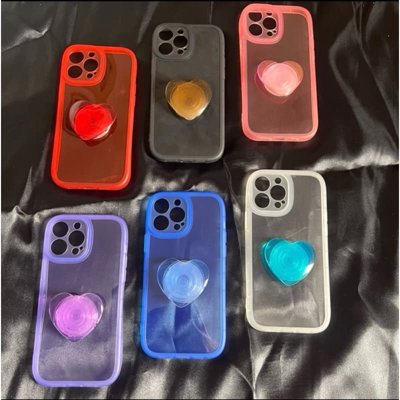 Capa para celular iPhone 13 Pro Max com suporte coração