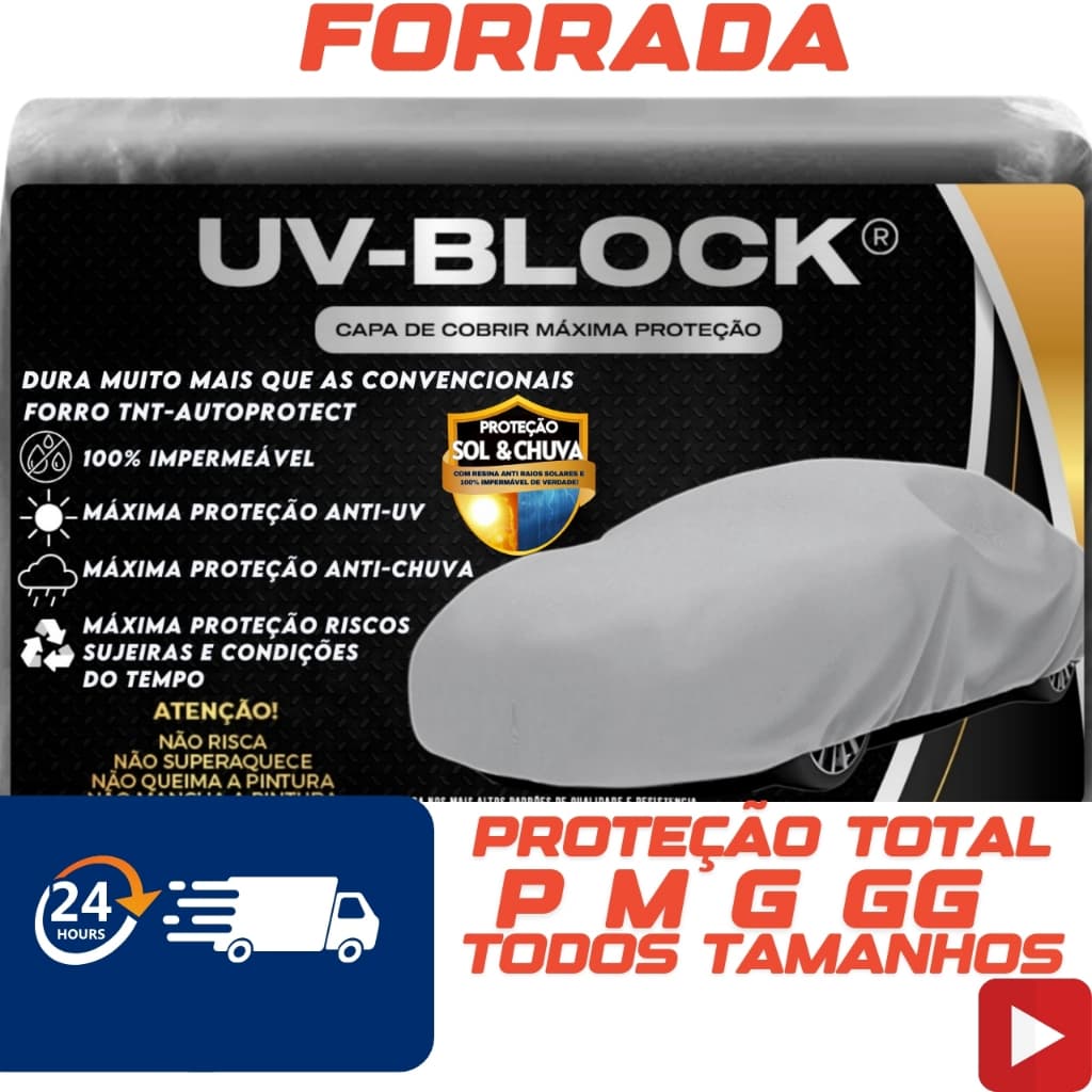 Capa Lona Protetora Forrada Carro Kwid - Anti Raios UV e Impermeável - Bloqueia Sol Chuva e Poeira