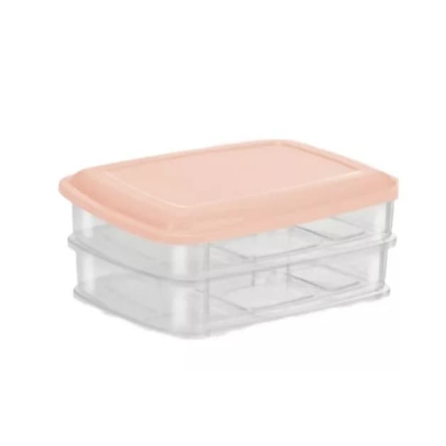 Kit 2 Unidades Porta Frios 2 Divisão Transparente Cores Sortidas Organização Decoração Mesa Posta