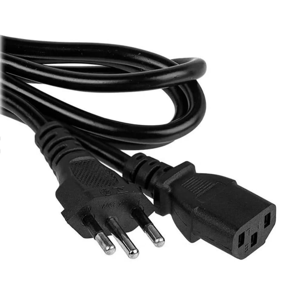 cabo de força tripolar para calculador cpu monitor 10a 110v-220v