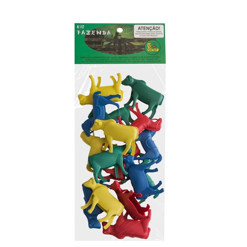 Kit Fazenda com 16 Animais de Brinquedo Boi e Cavalo de Brinquedo Infantil