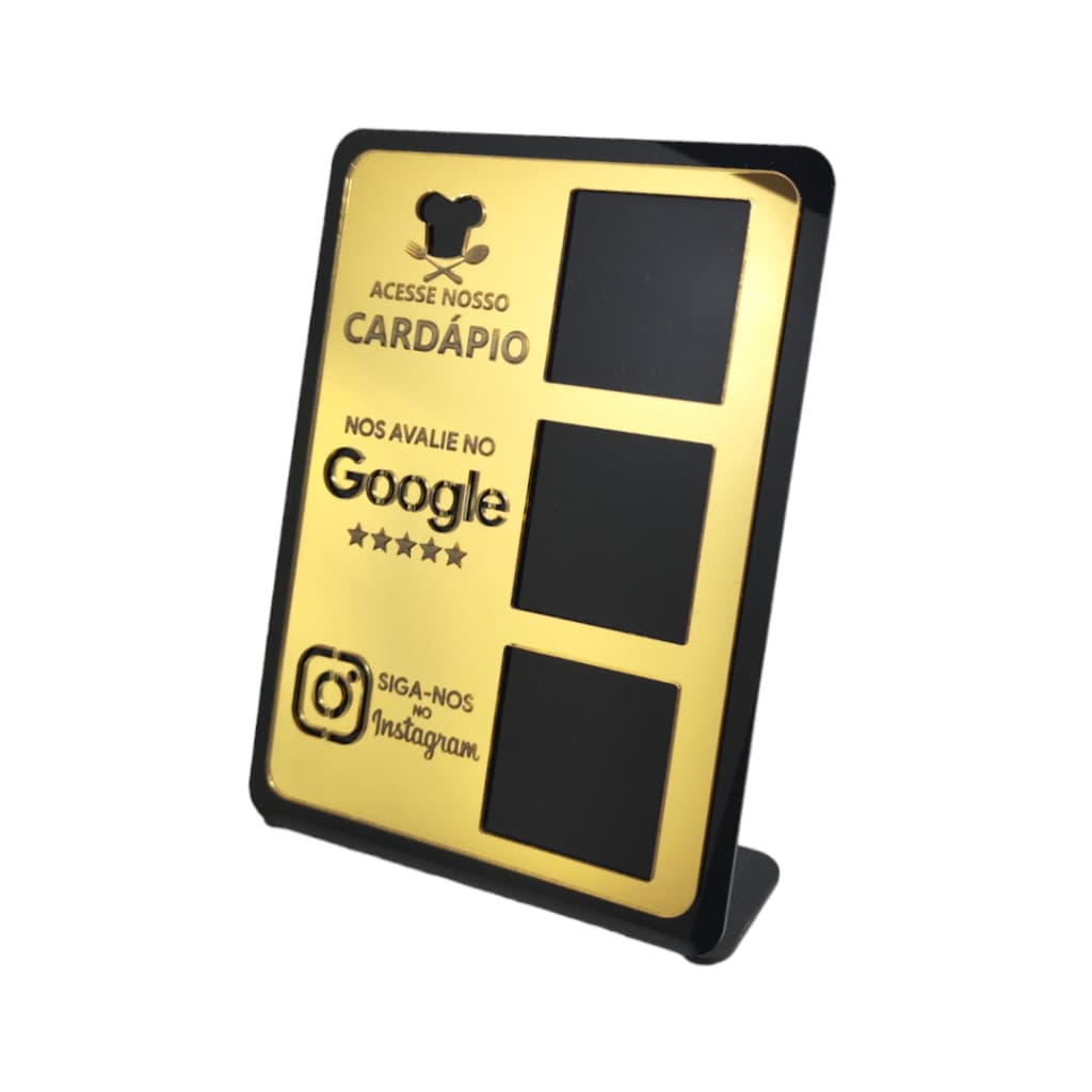 Display Placa QR Code CARDÁPIO GOOGLE INSTAGRAM