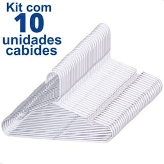 Kit cabides Infantil acrílico 10 unidades transparente para roupas reforçado