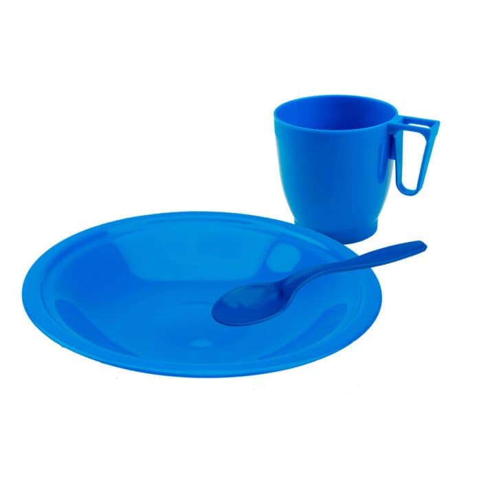 Kit Merenda Escolar Infantil Caneca Colher e Prato Colorido Escola Creche Festa Refeição BPA