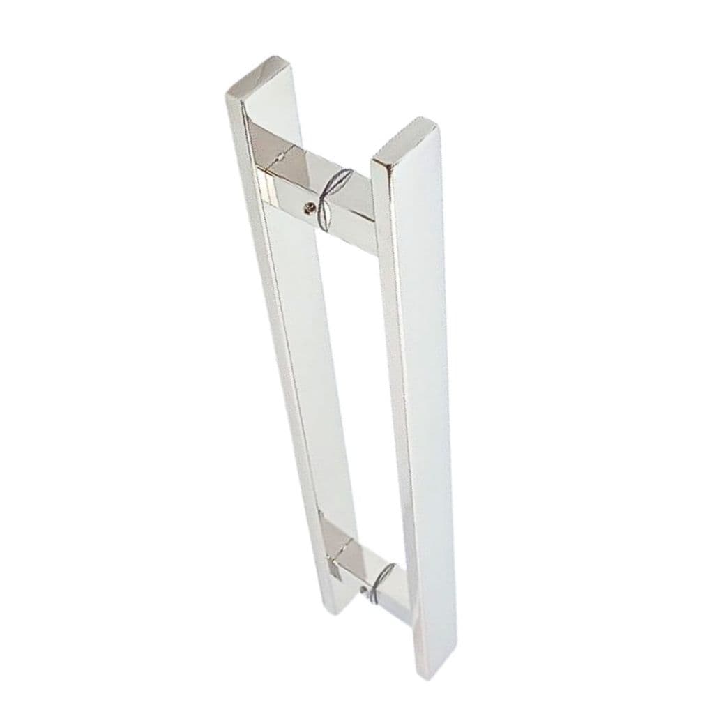 puxador de porta portão madeira vidro  40cm aço inox