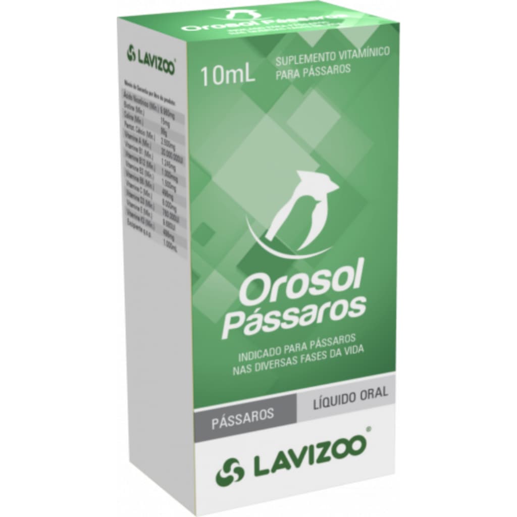 Orosol Suplemento Vitamínico 10 Ml - Suplemento para passaros - Lavizoo