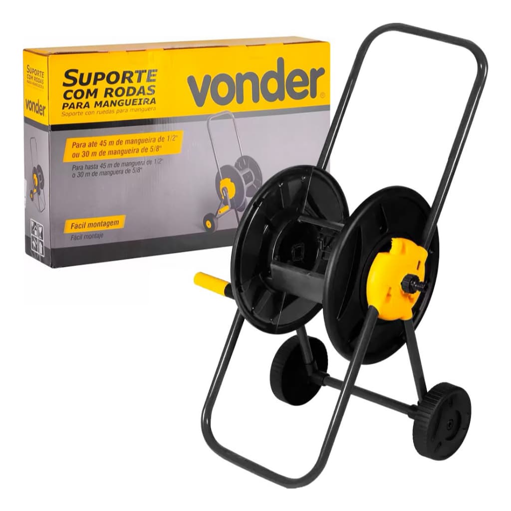 Suporte Para Mangueira Com Rodas Vonder Irrigação Jardim 45M Limpeza