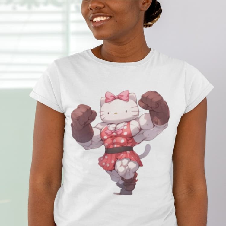 Camiseta Hell0 Kity Eu Treino Fofo Blusa Academia Maromba Unissex