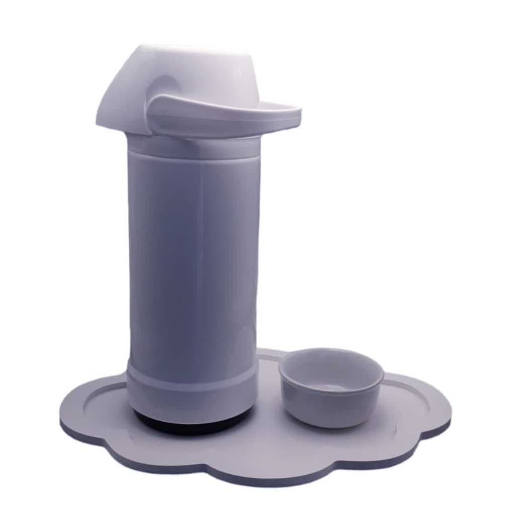 Kit Higiene para bebê Garrafa térmica 1 litro molhadeira bandeja nuvem branca menino menina maternidade troca fraldas